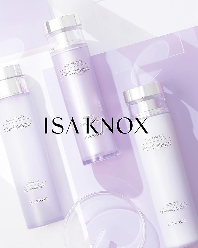 ISA KNOX AGE FOCUS VITAL COLLAGEN Emulsion, PRIME Wrinkle For All Serum & PRIME Eye For All Cream (177 ml/5.99 fl oz) - Korean Skin Care by LG Beauty. Vitamins C, B12 & E.