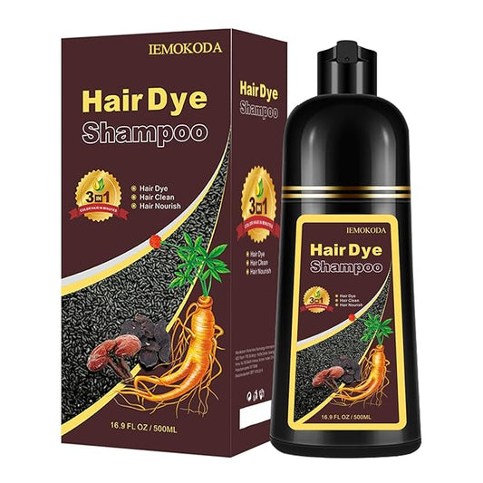 Dark Brown Hair Dye Shampoo 3 in 1 for Gray Hair, Long-lasting & Natual Hair Color Shampoo, Herbal Ingredients Natural Shampoo Hair Dye Effect in Minutes, Gifts for Men Women 500ml