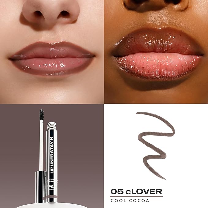 Sacheu Lip Liner STAY-N Peel Off Lip Stain — Long Lasting Matte Lip Tattoo Transfer Proof Lipstain Infused with Hyaluronic Acid & Vitamin E for All Skin Types — Vegan & Cruelty-Free, cLOVER