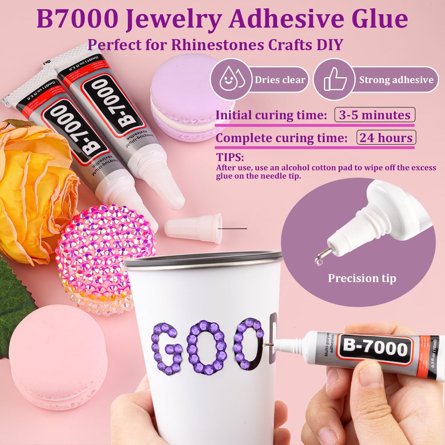 30000Pcs Dark Purple Rhinestones for Bedazzling with B7000 Jewelry Glue, Bedazzler Kit Flatback Gems, Resin Rhinestones for Crafting Crafts Clothing Shoes Fabric Nail Art Assorted Size 2/3/4/5/6mm