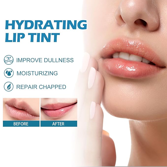 4Pcs Lip Tint Hydrating, Moisturizing Effect Tinted Lip Balm Repair Dry Lips Hydrating Strength Hydrating Lip Tint Lip Care Lip Gloss, Long-Lasting Non-sticky Natural Ingredients Lip Tint