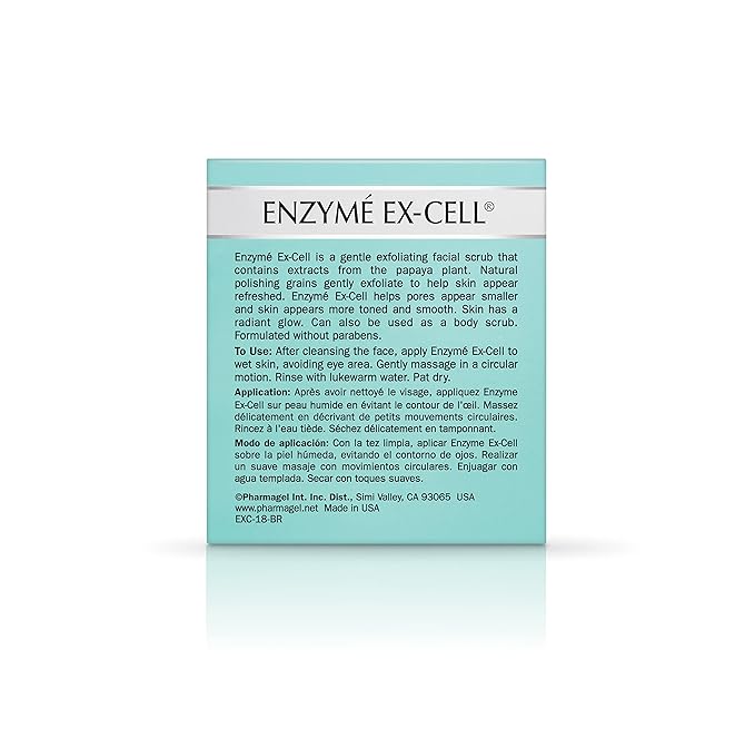 Pharmagel Enzyme Ex-Cell - Gentle Papaya Face Exfoliator Scrub for All Skin Types - 18 Ounces