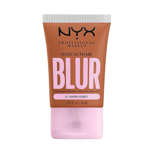NYX PROFESSIONAL MAKEUP Bare With Me Blur Skin Tint Foundation Make Up with Matcha, Glycerin & Niacinamide - Warm Honey