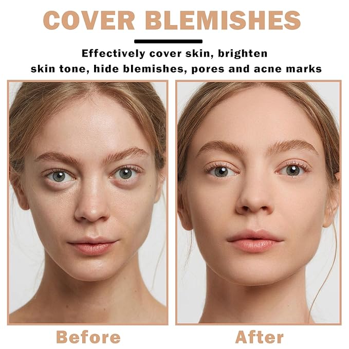 NVLEPTAP Airbrush Foundation Makeup Spray Silky Lightweight Full Coverage Foundation Face Air Cushion Foundation Set with Soft Makeup Brush - 02 Beige