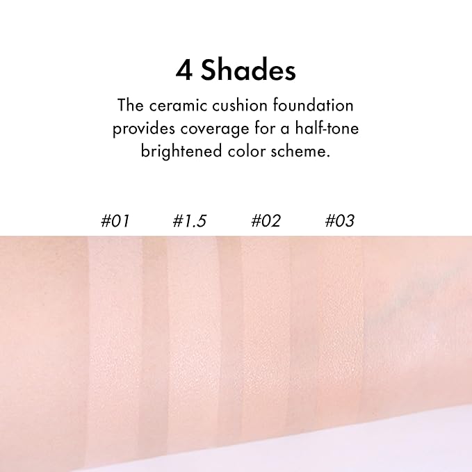 Amuse SEOUL Ceramic Skin Perfector Cushion Foundation Refill | Long-lasting, Lightweight, Semi-matte, Flawless Coverage, Hypoallergenic, Korean Beauty, Vegan(15g / 0.52 oz.) ([REFILL] 01 PORCELAIN)