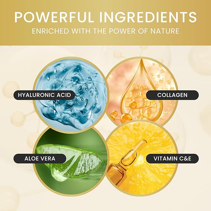 24K Gold Under Eye Mask | Under Eye Treatment for Women | Collagen Eye Pads with Hydrogel | Eye Patches | Eye Mask Skin Care | 48 Pairs (3 packs)