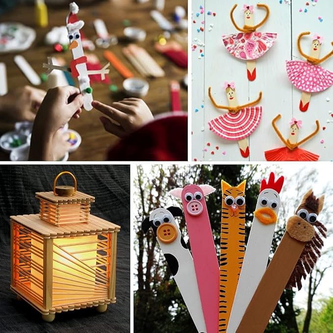 Mibly 3 Style 150 Pcs Assorted Wooden Wax Sticks for Body Legs Face and Small Medium Large Sizes Eyebrow Waxing Applicator Spatulas for Hair Removal or Wood Craft Sticks