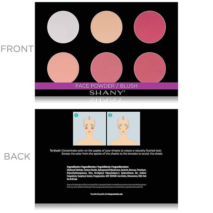 SHANY Cosmetics Shimmer & Matte Blush/Highlighter Face Palette - Layer 4 - Refill For The 6 Layer Mini Masterpiece Collection Makeup Set, Highlighter