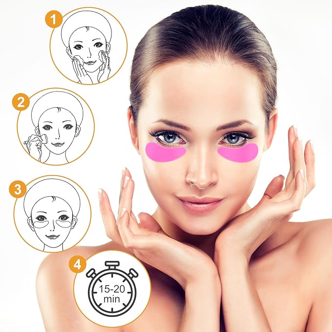 5 Pairs Under Eye Patches Silicone, Colorful Reusable Eye Mask for Dark Circles Puffiness Wrinkles Fine Lines Self Skin Care Stuff Beauty Products Weekend Gifts for Women Teen Girls