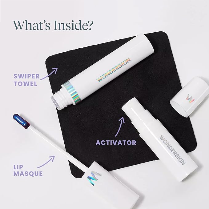 Wonderskin Wonder Blading All Day Lip Stain Peel Off Masque and Reveal Kit - Long Lasting, Waterproof Pink Lip Tint, Transfer Proof Natural Makeup Stain Kit (First Kiss)