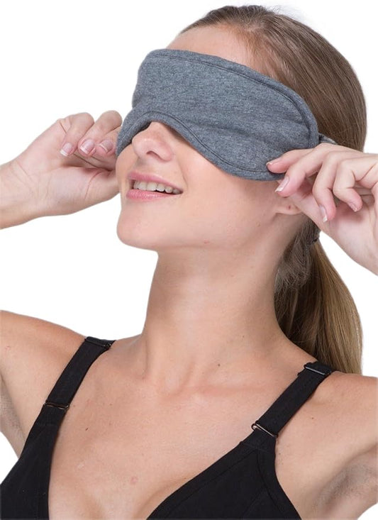 Cottonique Hypoallergenic Sleep Eye Mask Made from 100% Organic Cotton (Melange Grey, Free Size)