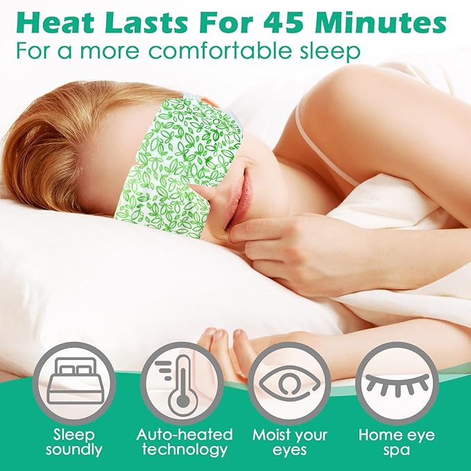 50 Packs Steam Eye Mask for Dry Eyes Spa Warm Sleep Eye Mask Self Heating Disposable Eye Masks for Home Office Travel Eyestrain Relieve (Unscented)
