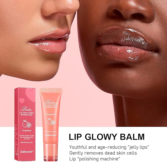 Lip Glowy Balm Hydrating Sleeping Lip Mask, Shine Glossy Finish Lip Oil - Reduce Lip Lines, Enhance Lip Color, Moisturizing & Plump Dry Chapped Lips Care Non-Sticky Lip Balm (#1 Peach)