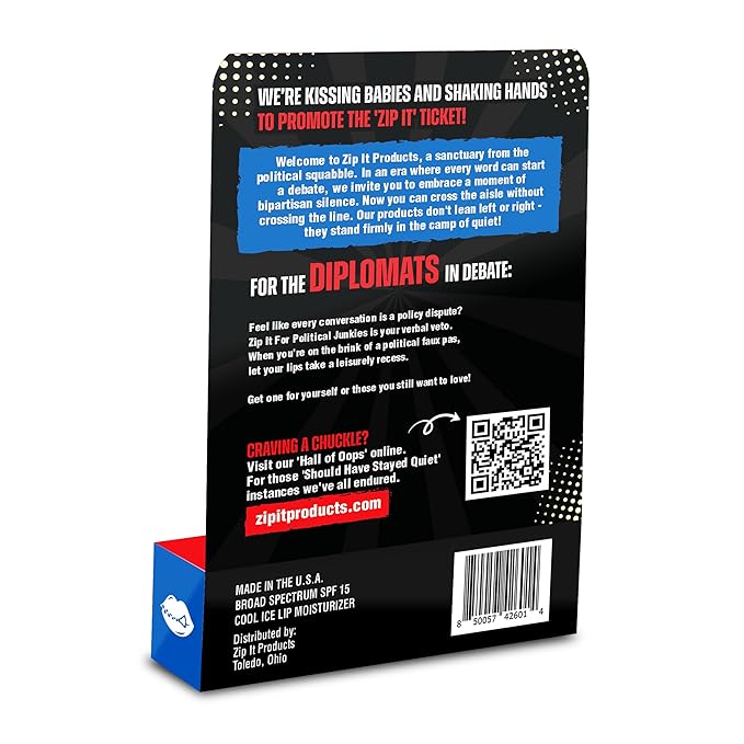 Zip It For Political Junkies Lip Balm - Saving Relationships One Swipe At A Time