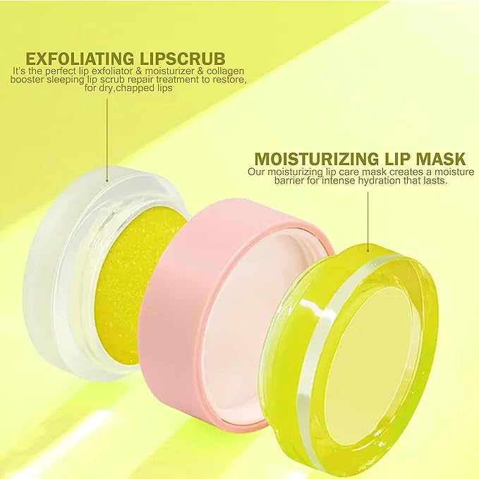 kukubird Lip Mask Overnight Hydrating Lip Balm Mask Exfoliating Lip Scrub Lip Care Treatment For Chapped and Cracked Lips-Vanilla