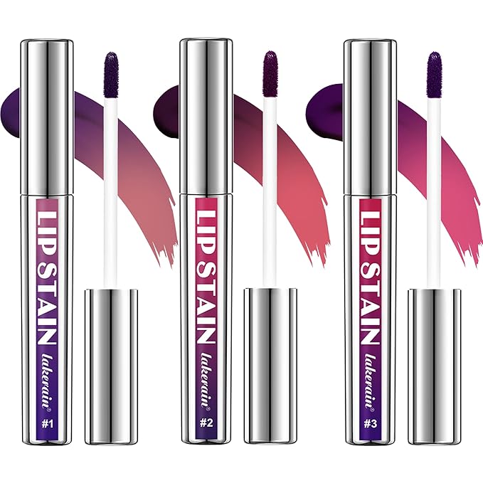 3 Colors Lip Stain Peel Off, Long Lasting Matte Lip Liner, Waterproof, Smudge-Proof, Transfer-proof, Highly Pigmented Color Lip Tint Makeup