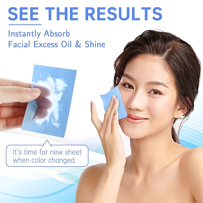 Great Absorbent Oil Blotting Sheets for Face - 10% Larger Oil Control Film 4pk/200 Makeup Friendly Blotting Paper for Oily Skin, High-Performance, Tear-proof Oil Absorbing Tissues