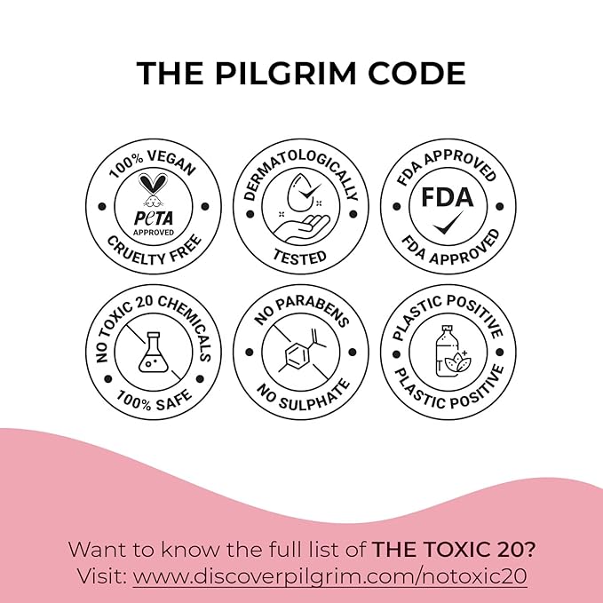 Pilgrim Squalane Bubblegum Lip Serum | Enriched with Shea Butter & Pomegranate Extract | Hydrating Lip Plumper Serum | Repairs Cracked Lips | Reveals Soft & Glossy Lips | 0.20 Fl Oz/6ml