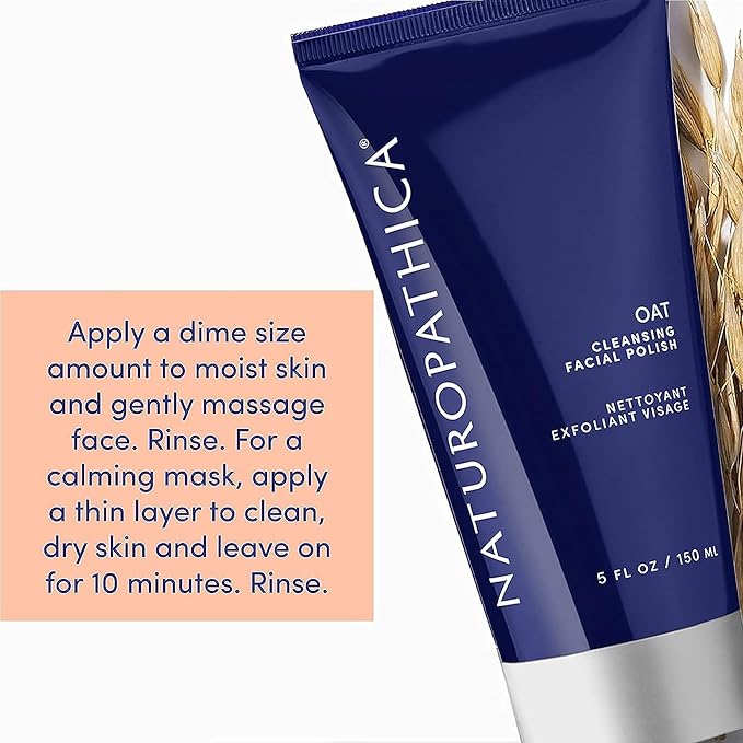 Naturopathica Oat Cleansing Facial Polish - Multi-Use Facial Cleanser - Face Scrub & Mask - Exfoliating Face Wash for Women & Men - Gentle Exfoliating - 5 floz
