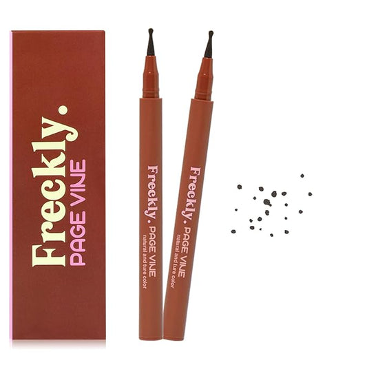 Freckle Pen,2 PCS Faux Freckle Stamp Waterproof,Fake Face Freckles Stain Makeup Long Lasting Quick Dry,Natural Lifelike Soft Dot Freck Pen 2PCS-04 Espresso