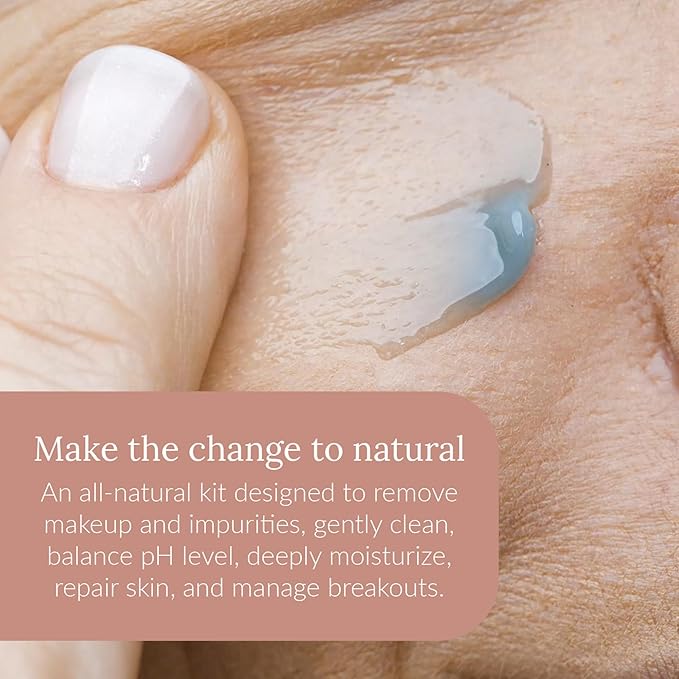 Bambu Earth Natural Skincare Starter Kit, 6 pieces - Organic Ingredients - Includes Dead Sea Mud Mask, Facial Cleansing Oil, Toner, Rosewater Cleanser, Moisturizers for Healthy Glowing Skin