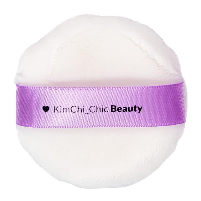 Kimchi Chic Beauty Puff Puff Pass Set and Bake Powder, Loose Face Powder with Extra Fluffy Setting Powder Puff, Soft Brown Face Makeup for Uneven Skin Tone, 06 Almond