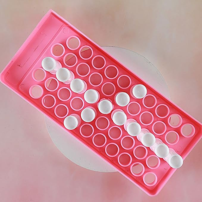 RONRONS Pink Lip Balm Crafting Kit, Professional Lipsticks Filling Tray with 50 Small Holes and Spatula, Easy to Fill 50 Pieces Lipstick Tubes Containers for Business Gifts