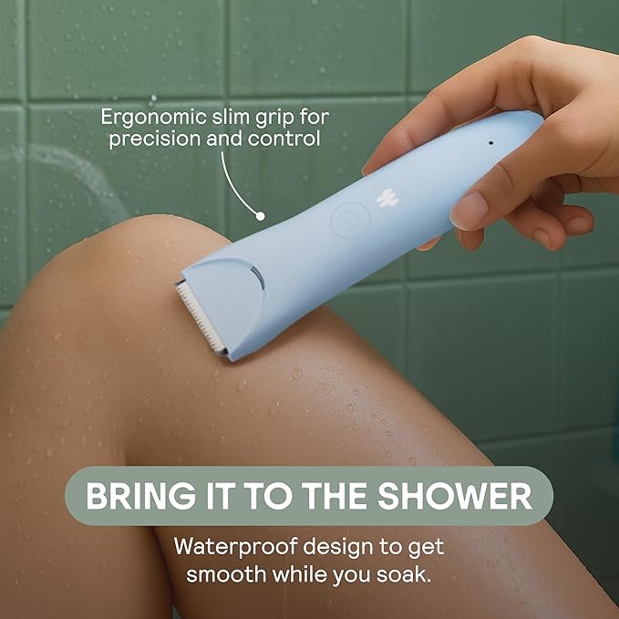 MERIDIAN Slimmer Trimmer – Electric Razor for Women, Bikini Line & Pubic Hair Trimmer, Rechargeable & Waterproof, Painless, Flawless Shave for Sensitive Skin, Gentle, Quiet & Travel-Friendly, Sage