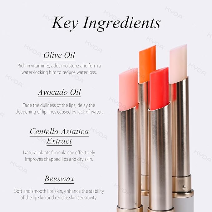 KYDA PH-Activated Lip and Cheek Stain, PH Color Changing Formula for Lasting Custom Lip Color, Keep Lips Soft and Moisturizing with Avocado Oil, Multiuse Color Balm, RED
