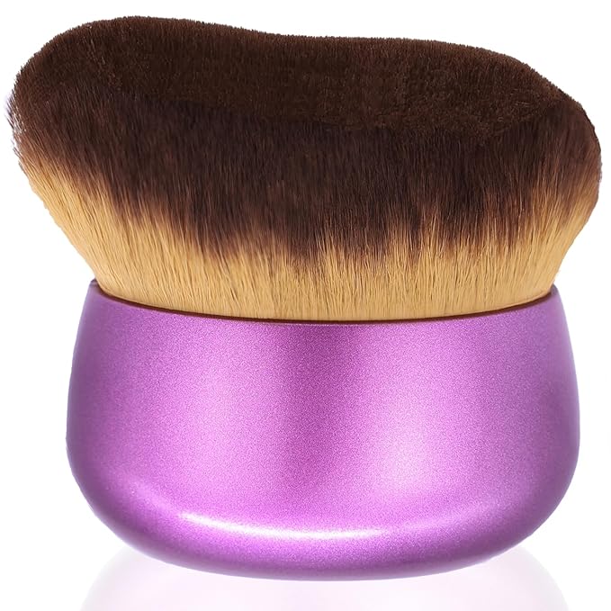 Extra Large Body Makeup Brush For Self Tanner, Leg Makeup &Bronzer Blend,75 mm Wide-headed Kabuki Brush Provides More Even &Pretty Application, Sunscreen Face& Back Makeup Brush, Wet&Dry Use- Purple