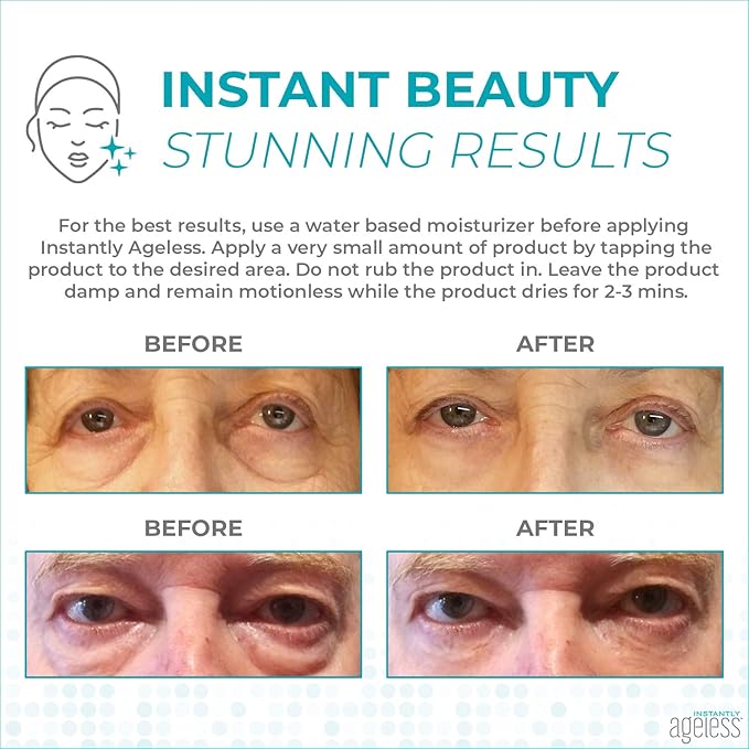 Instantly Ageless Facelift - Instant Eye Bag Remover Puffiness - 20 Vials - Instant Under Eye Bags Remover - Wrinkle Tightener - Instant Wrinkle Remover for Face Instant Lift