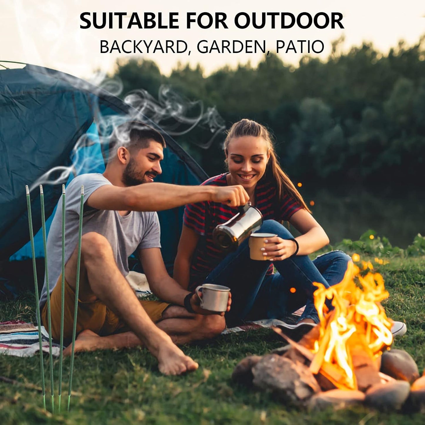 DERDUFT Citronella Incense Sticks, Citronella Incense with Portable Holder, Lemongrass Sticks for Outdoor and Indoor, 120 Packs