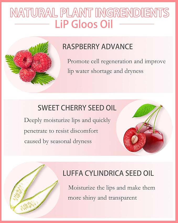 Tinted Moisturizing Lip Glow Oil,Hydrating Plumping Lip Gloss Lip Care Clear Toot Lip Oil for Dry Lip,Glow Reviver Lip Oil,Shine Lip Tint Stain Lip Care Product,Christmas Makeup Gift for Women-#016