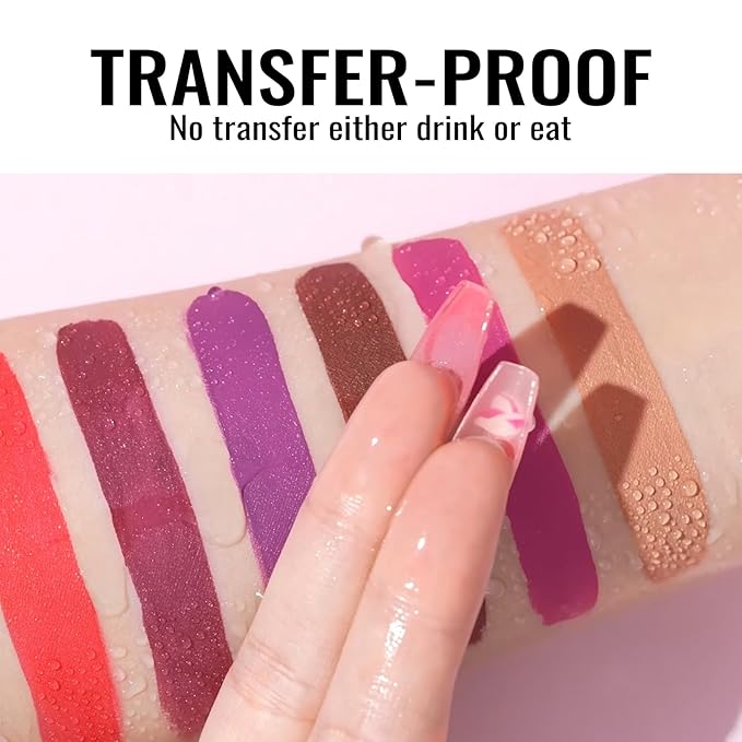 Oulac Red Matte Liquid Lipstick for Women, Orange Red Long Lasting Lipstick Waterproof Lip Stain, No Transfer, Creamy High Pigmented Formula with Rose Oil, Vegan & Cruelty-Free MS06