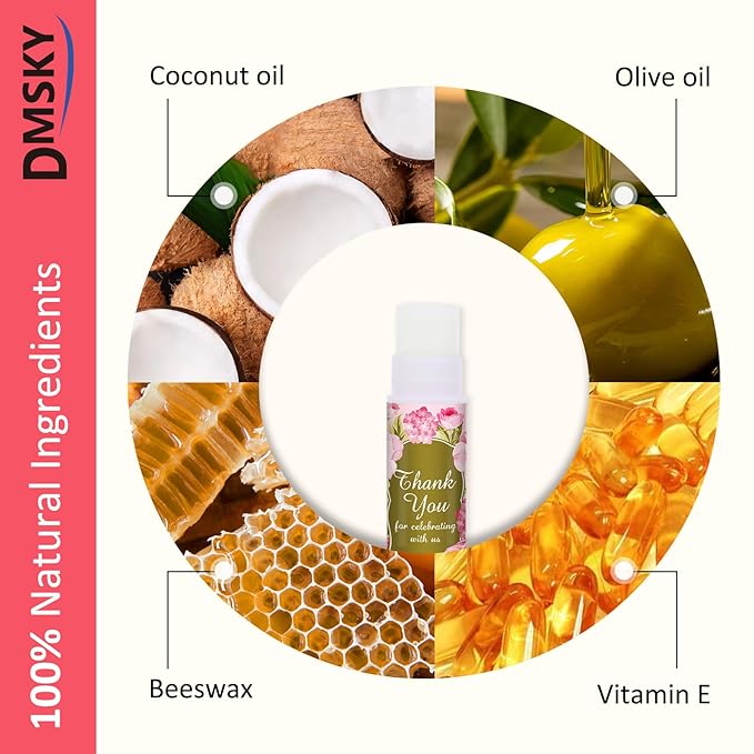 DMSKY Lip Balm Bulk 60 Pcs, Bridal Shower Gifts for Guests,Thank You Gifts for Coworkers Women Men, Bridal Wedding Favors for Guests