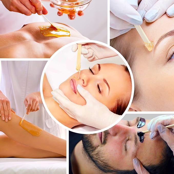 Mibly 200 Pcs Wooden Wax Sticks - Eyebrow, Lip, Nose Small Waxing Applicator Sticks for Hair Removal and Smooth Skin - Spa and Home Usage