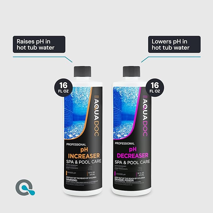 Inflatable Hot Tub Chemical Kit with Bromine Tablets - Inflatable Spa Starter Kit - Convenient Hot Tub Starter Kit & pH Control Kit - AquaDoc Inflatable Spa Chemicals