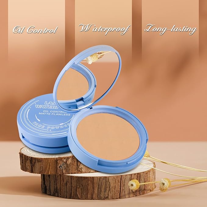 Oil Control Face Powder, Matte Smooth Setting Powder, Waterproof Long-Lasting Setting Powder, Perfect Lightweight Face Makeup For Soft Focus Finish, Minimizes Fine Lines And Pores (Pure Beige)