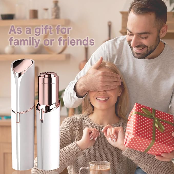 Hair Remover for Face Woman, Electric Face Shaver for Women Chin, Lip, Peach Fuzz with 2 Pc Replacement Heads, USB Rechargable