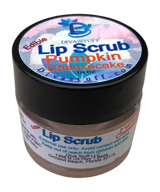 Diva Stuff Ultra Hydrating Lip Scrub for Soft Lips, Gentle Exfoliation, Moisturizer & Conditioner, Pumpkin Cheesecake – ¼ oz (Made in the USA)