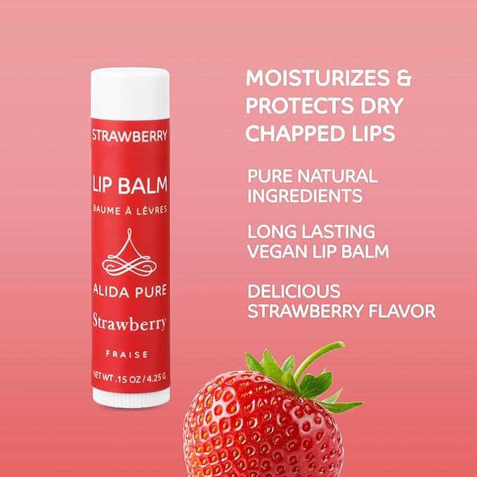 Vegan Lip Balm by PURE + SIMPLE Strawberry Set