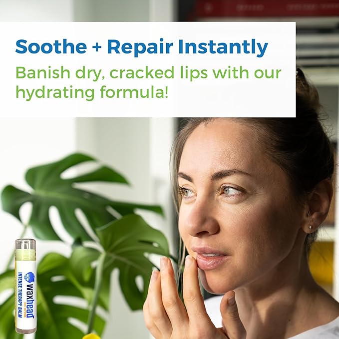 Waxhead Organic Lip Balm Vanilla - Sunburn Relief, Lip Moisturizer for Very Dry Lips, Lip Therapy, Lip Repair for Dry Cracked Lips, Healing Lip Balm for Severely Chapped Lips (4 pack)