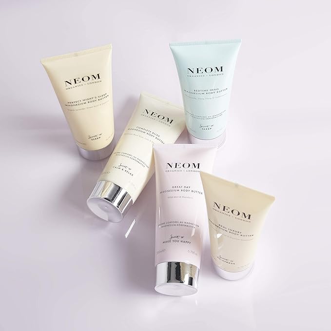 Neom- Great Day Magnesium Body Butter, 200ml | Mandarin & Wild Mint | Cream Moisturiser With Essential Oils | Nourish & Soften | Fresh & Zesty