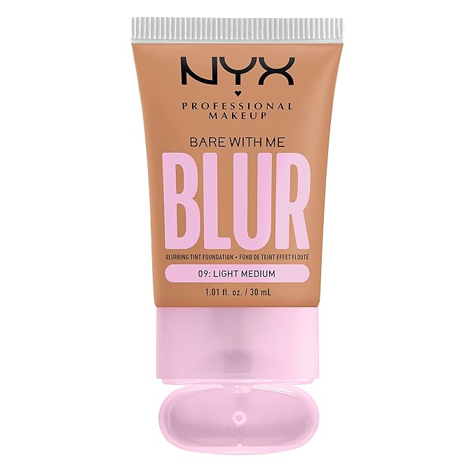 NYX PROFESSIONAL MAKEUP Bare With Me Blur Skin Tint Foundation Make Up with Matcha, Glycerin & Niacinamide - Light Medium