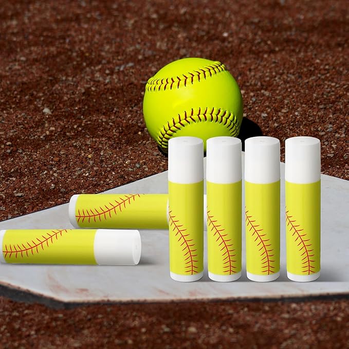 24 Pcs Softball Lip Balm Softball Team Gifts Softball Party Favors Softball Lip Balm Gift for Softball Team Softball Party Guest Supplies