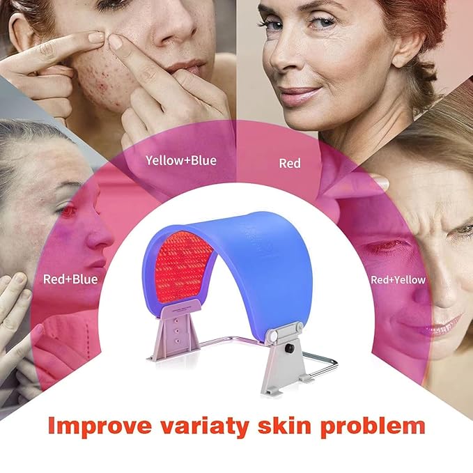 ZOVIE Red Light Therapy Mask-Infrared Photons Facial Skin Care Machine LED Beauty Mask-Flexible Led Light Therapy(Navy-Blue)