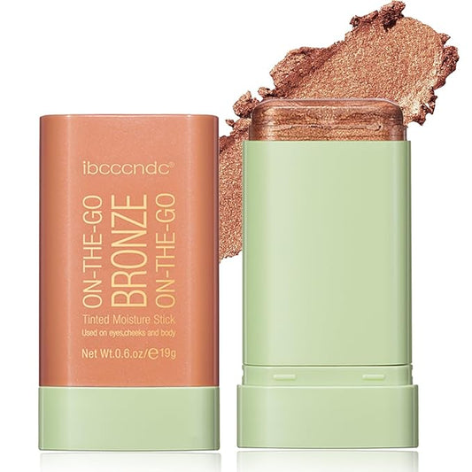 Cream Contour Stick, Face Cream Bronzer Makeup Stick Shimmer Highlighters Body Stick Blendable Long Lasting Highlighter Stick Silky Smooth Formula (3#, Rich Glow)