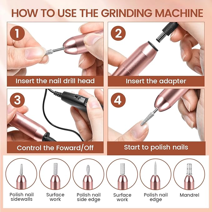 JEWHITENY 14 pcs Poly Gel Nail Extension Kit With Drill Machine U V Nail Light ALL In One Polygel Starter Kit