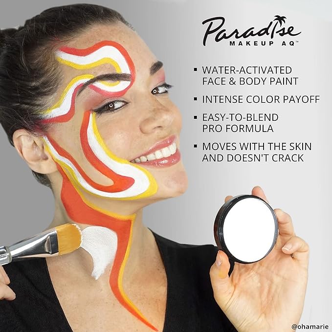 Mehron Makeup Paradise Makeup AQ Pro Size | Stage & Screen Performance, Face & Body Painting, Beauty, Cosplay, and Halloween | Water Activated Face Paint, Body Paint 1.4 oz (40 g) - Felou