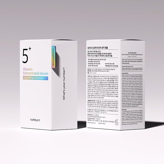 numbuzin No.5 Serum | Tranexamic Acid 4%, Niacinamide 5%, Glutathione, Vitamin C | Vitamin Concentrated Serum | Hyperpigmentation| Suitable for Sensitive Skin, Korean Skincare | 1.01 fl. oz.
